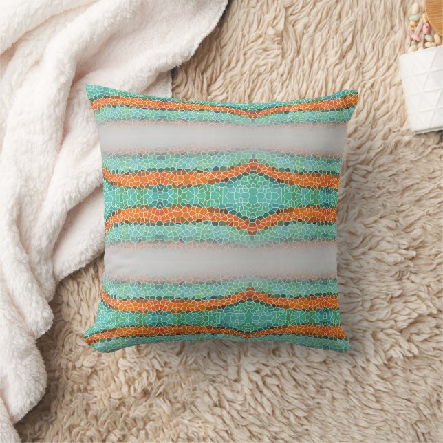 Unique Colorful Triangle Pattern Throw Pillow (Blanket)