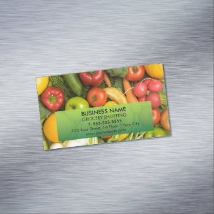 Unique Colorful Vegetables Grocery Business Card Magnet