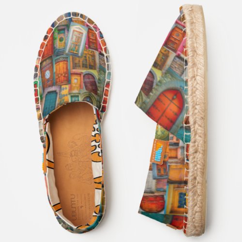 Unique Colorful Vintage Door Pattern Modern Espadrilles