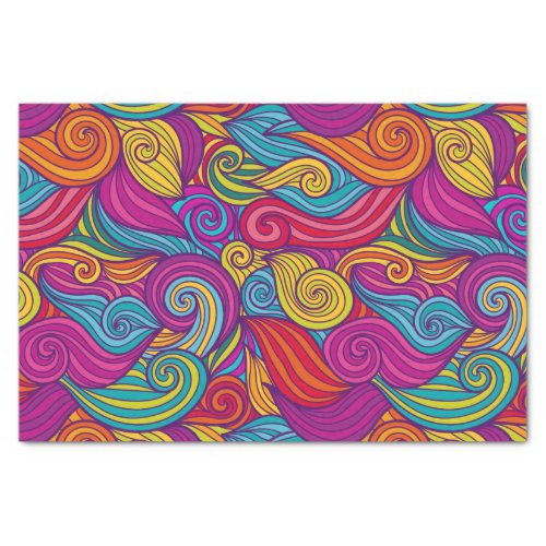 Unique Colorful Wavy Stripe Swirls Pattern Tissue Paper