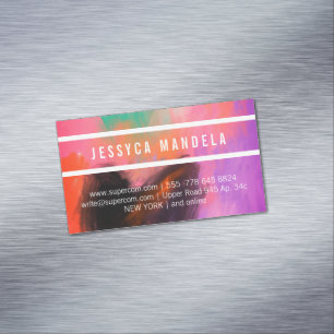 Unique colorfull pastels business card magnet