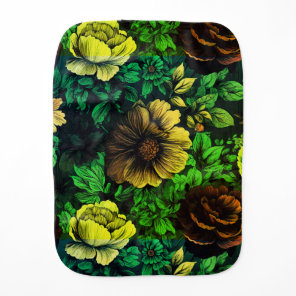 Unique Colors Vintage Floral Print Baby Burp Cloth