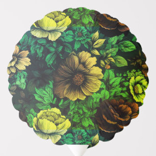 Unique Colors Vintage Floral Print Balloon