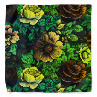 Unique Colors Vintage Floral Print Bandana