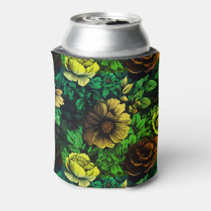 Unique Colors Vintage Floral Print Can Cooler
