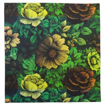 Unique Colors Vintage Floral Print Cloth Napkin by kahmier at Zazzle