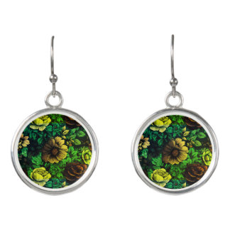 Unique Colors Vintage Floral Print Earrings