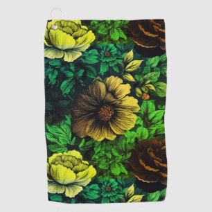 Unique Colors Vintage Floral Print Golf Towel