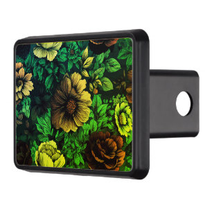 Unique Colors Vintage Floral Print Hitch Cover