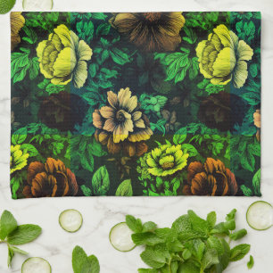 Unique Colors Vintage Floral Print Kitchen Towel