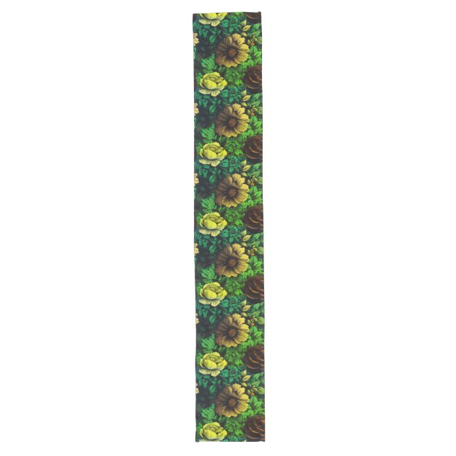 Unique Colors Vintage Floral Print Long Table Runner (Front)