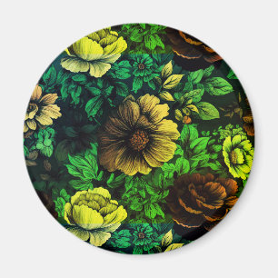 Unique Colors Vintage Floral Print Magnet