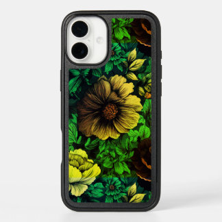 Unique Colors Vintage Floral Print iPhone 16 Plus Case