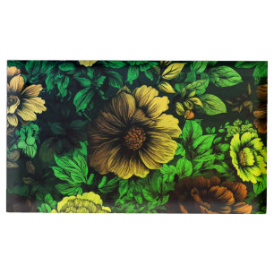 Unique Colors Vintage Floral Print Place Card Holder