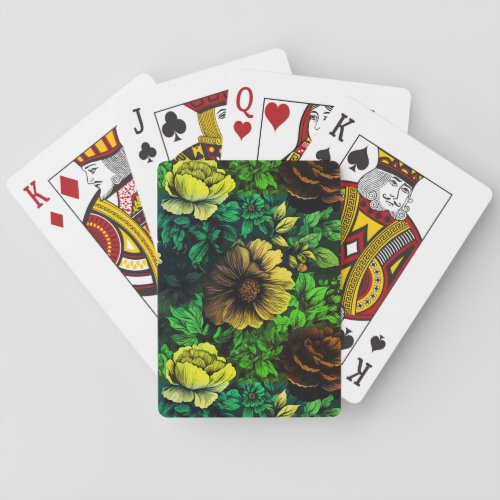 Unique Colors Vintage Floral Print Poker Cards