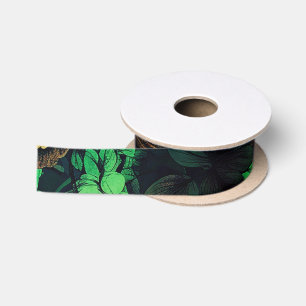 Unique Colors Vintage Floral Print Satin Ribbon