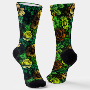 Unique Colors Vintage Floral Print Socks