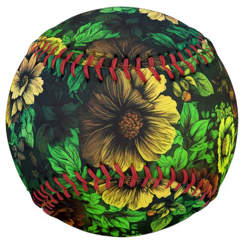 Unique Colors Vintage Floral Print Softball
