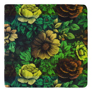 Unique Colors Vintage Floral Print Trivet