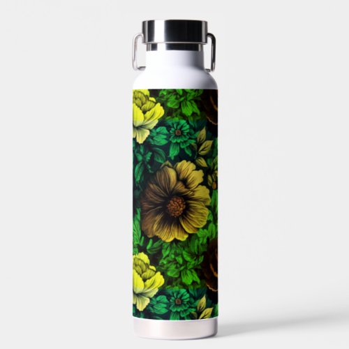 Unique Colors Vintage Floral Print Water Bottle