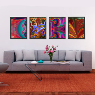 Unique Colourful Abstract Marble Liquified Wall Art Sets