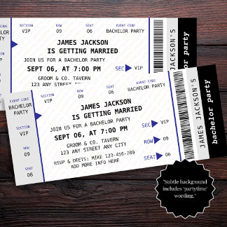 Unique Concert Ticket Music Bachelor Party Invitation