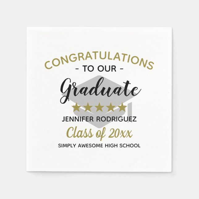 Unique Congratulations Graduate Graduation Party Napkins (Front)