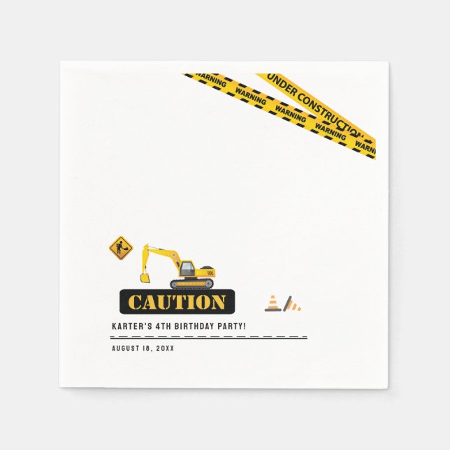 Unique Construction Theme Tool Party Decorations Napkins (Front)