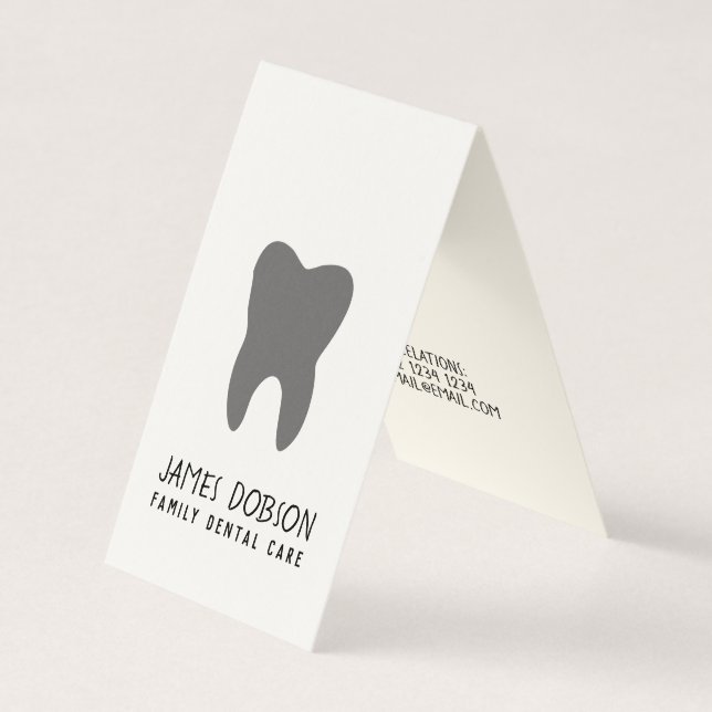 Unique Contemporary Cute Molar Dentist Appointment Business Card (Front)