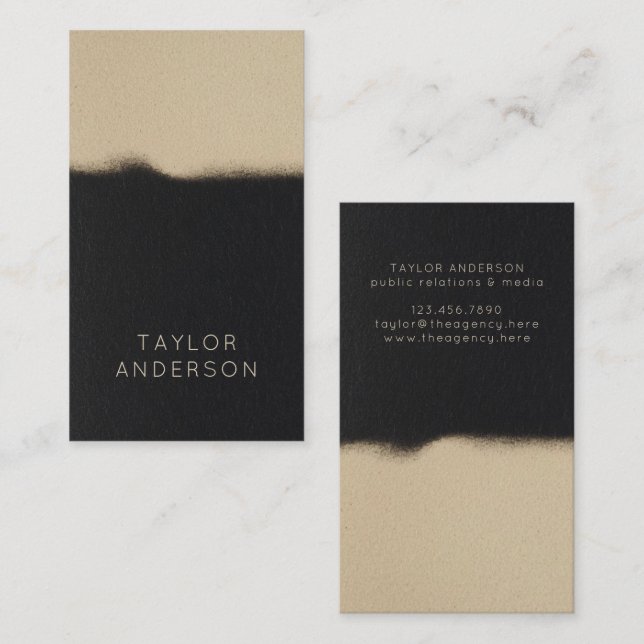 Unique Contemporary Modern Abstract Black  Business Card (Front/Back)