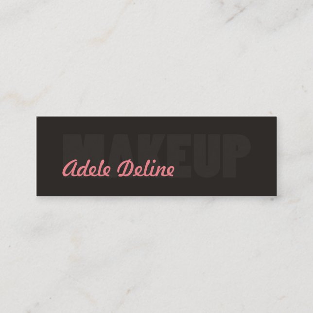 Unique Cool Chic Grey Pink Makeup Artist Mini Business Card (Front)