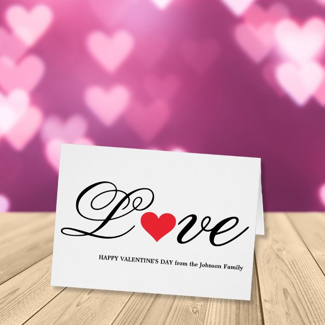 Unique Cool Family Message Valentine's Day Card (Happy Valentine's Day from...)