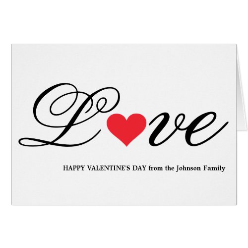 Unique Cool Family Message Valentines Day Card