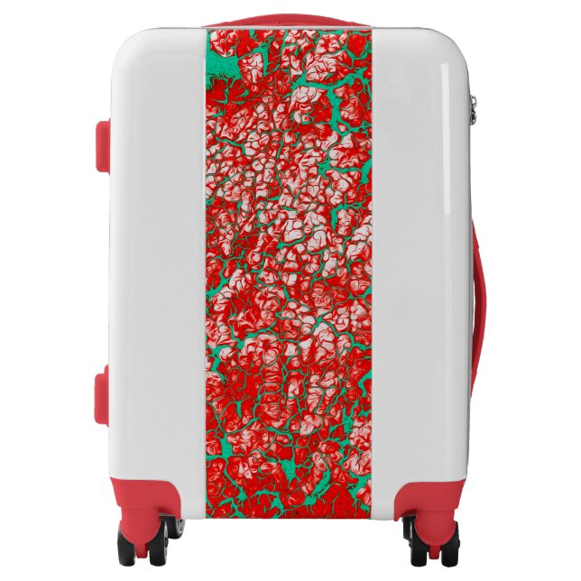 Unique Cool Funky Pink Red Green Pattern Luggage (Front)