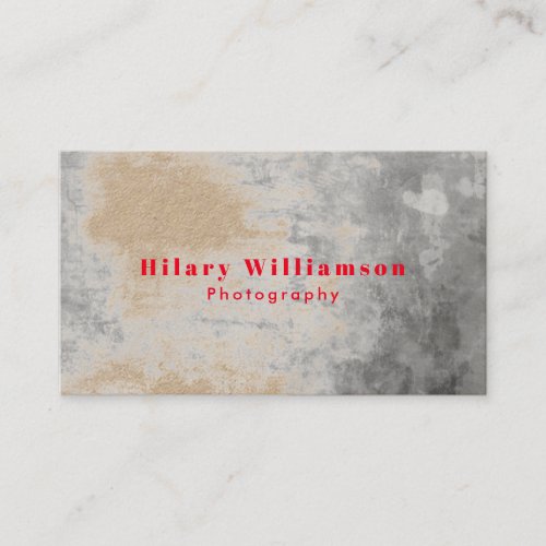 Unique Cool Grunge Kraft Gray Red Photography Business Card