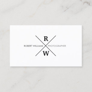 UNIQUE & COOL MODERN MONOGRAM on WHITE Business Card