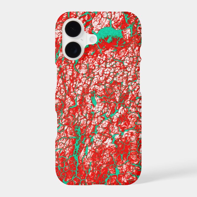 Unique Cool Pink Red Green Abstract Pattern Iphone Case (Back)