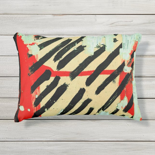 Unique Cool Worn Wall Paper Paint Outdoor Pillow (Front)