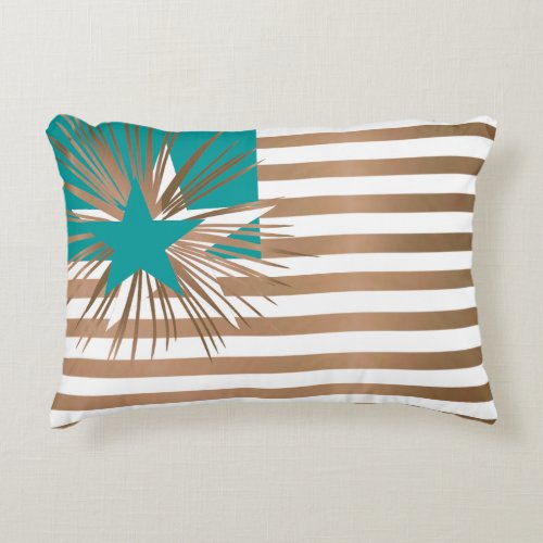 Unique Copper & Turquoise July 4th Flag  Accent Pillow