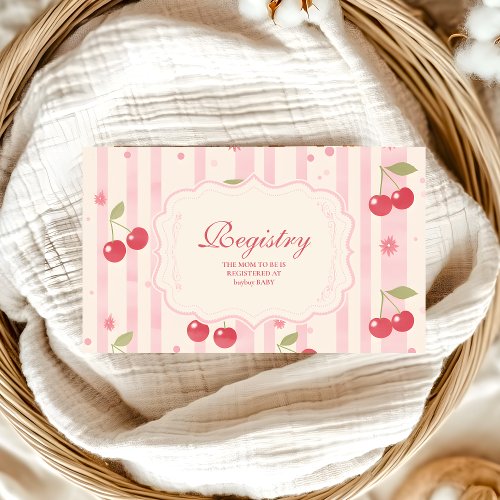 Unique Coquette Cherry on Top Baby Shower Registry