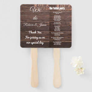Unique Country Rustic Wedding Program Hand Fan