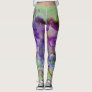 Unique, Crazy Green & Purple Paint Splatter Leggings