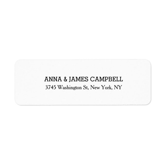 Unique Creative Clean White Stylish Family Name Label (Front)