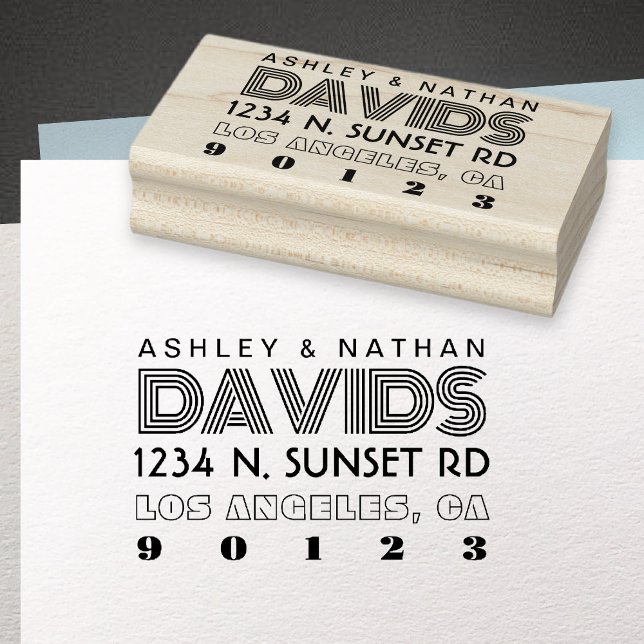 Unique Creative Layered Font Styles Modern Address Rubber Stamp (Creator Uploaded)