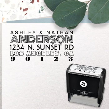 Unique Creative Layered Font Styles Modern Address Self-inking Stamp by simple_monograms at Zazzle