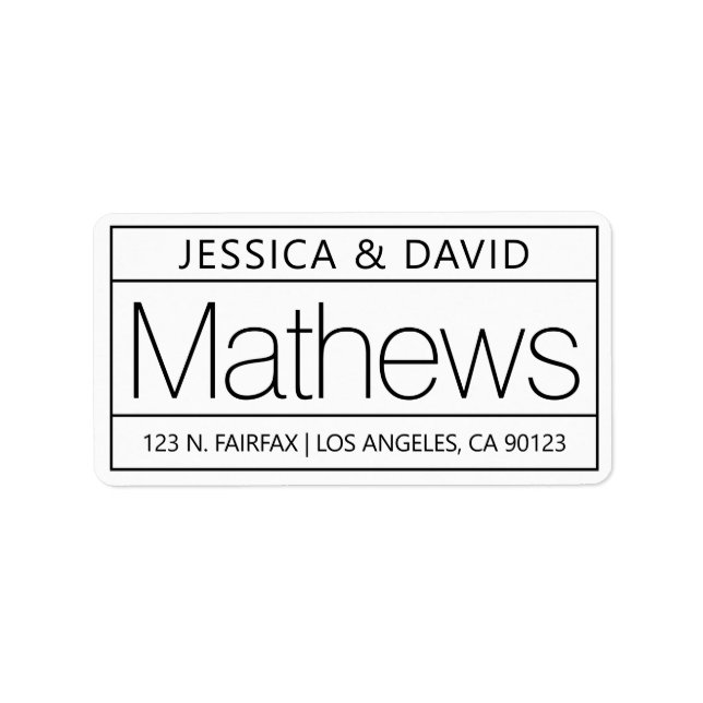 Unique & Creative Looking White & Black Label (Front)