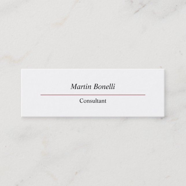 Unique Creative Professional Plain Mini Business Card (Front)