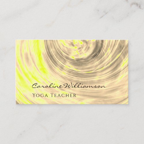 Unique Creative Swirl Yellow Shell Yoga Teacher Business Card