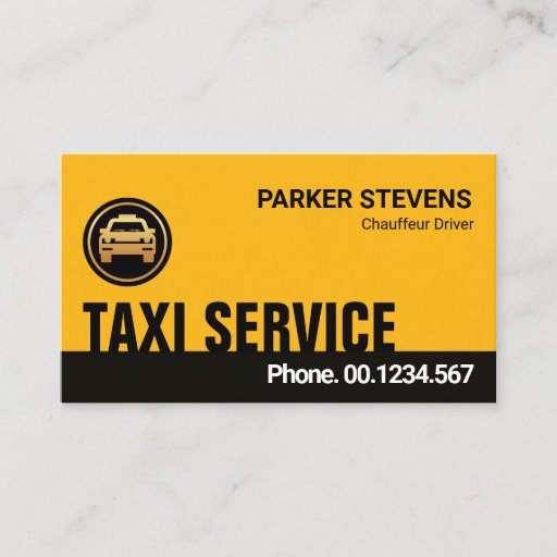 Customizable Unique Creative Yellow Black Layers Taxi Driver Business Card