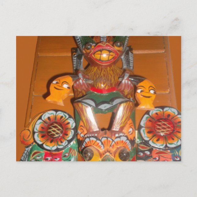 Unique Cultural Art - Sri Lankan/Indonesian Design Postcard (Front)